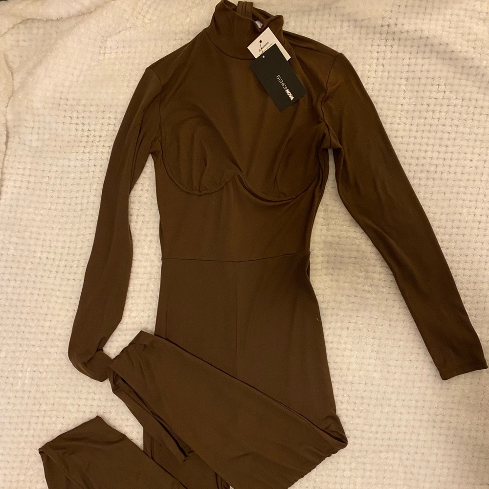 Chocolate Long Sleeve Jumpsuit